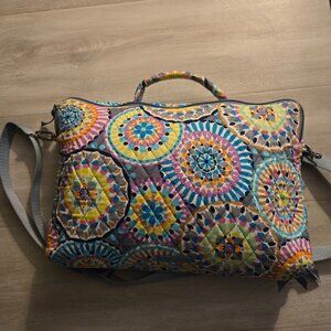 Vera Bradley Laptop Workstation Crossbody Sunny Medallion